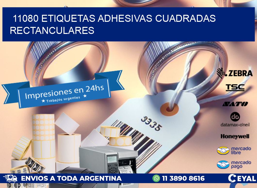11080 etiquetas adhesivas cuadradas rectanculares