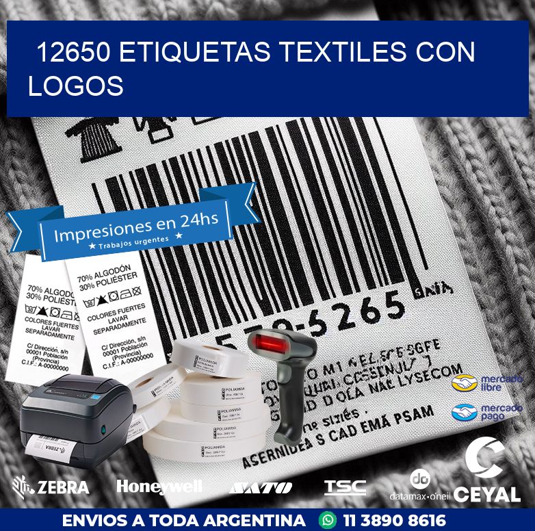 12650 ETIQUETAS TEXTILES CON LOGOS