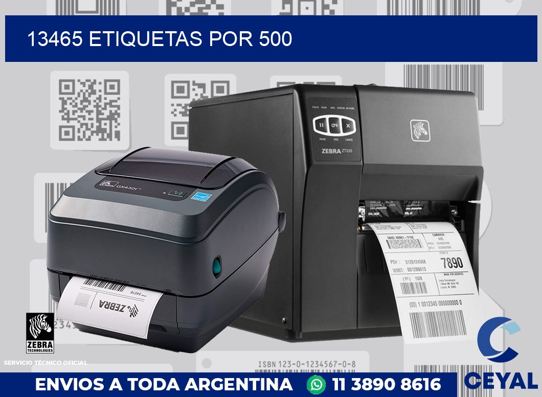 13465 ETIQUETAS POR 500
