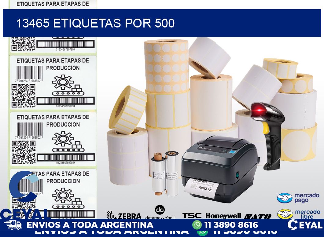 13465 ETIQUETAS POR 500