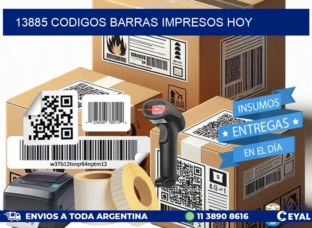 13885 codigos barras impresos hoy
