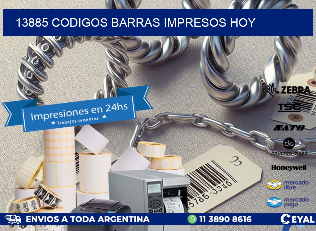 13885 codigos barras impresos hoy