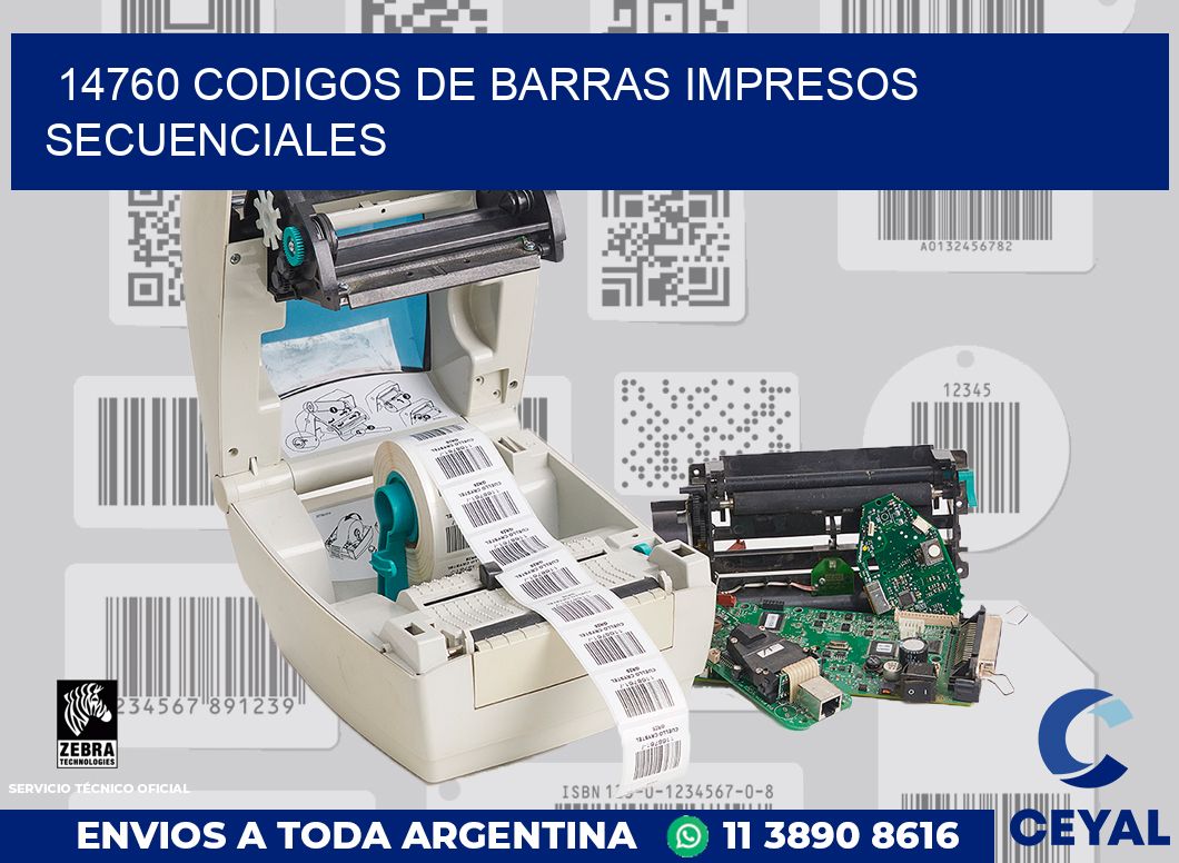 14760 codigos de barras impresos secuenciales