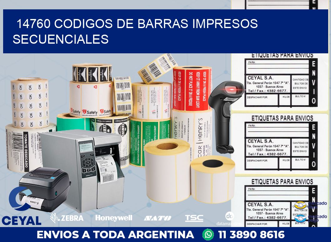 14760 codigos de barras impresos secuenciales