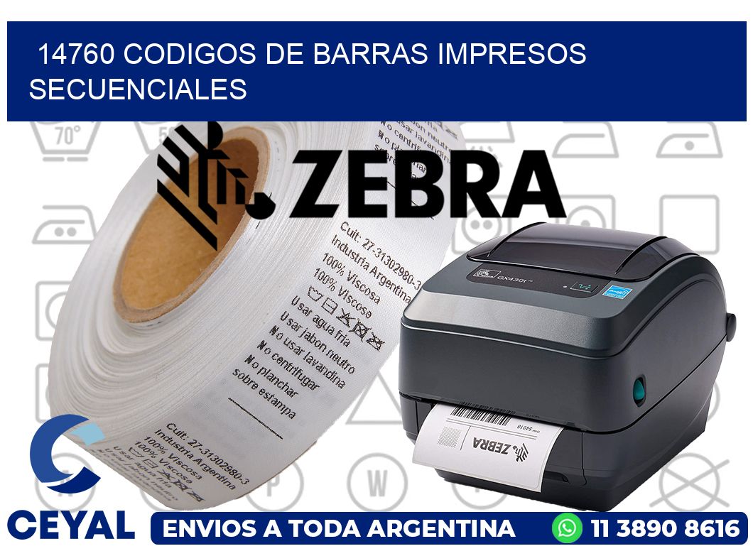 14760 codigos de barras impresos secuenciales
