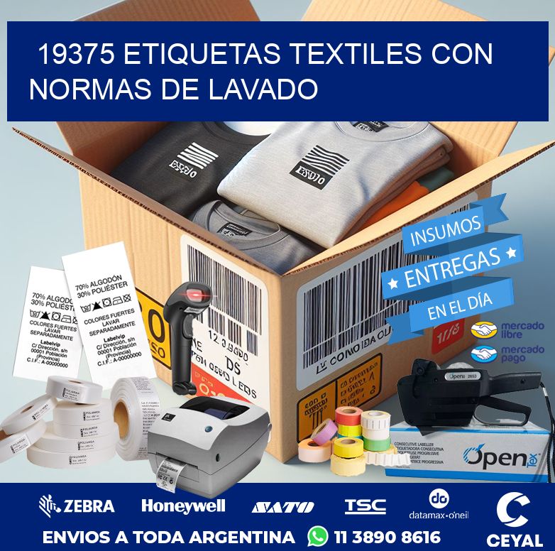 19375 ETIQUETAS TEXTILES CON NORMAS DE LAVADO