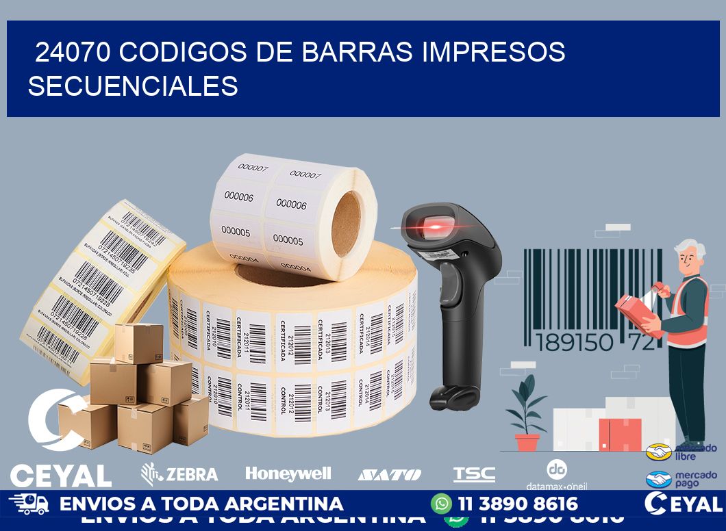 24070 codigos de barras impresos secuenciales
