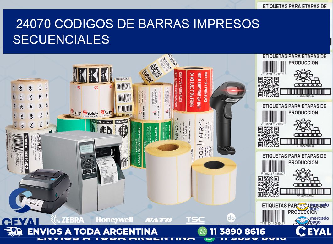 24070 codigos de barras impresos secuenciales