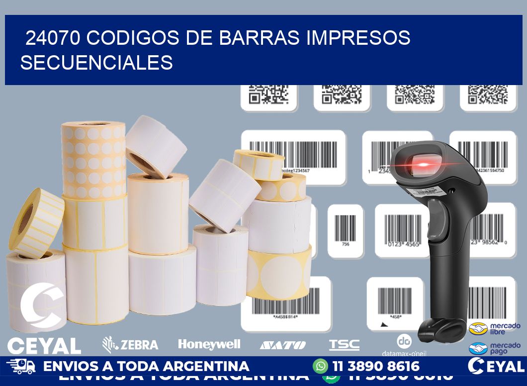 24070 codigos de barras impresos secuenciales