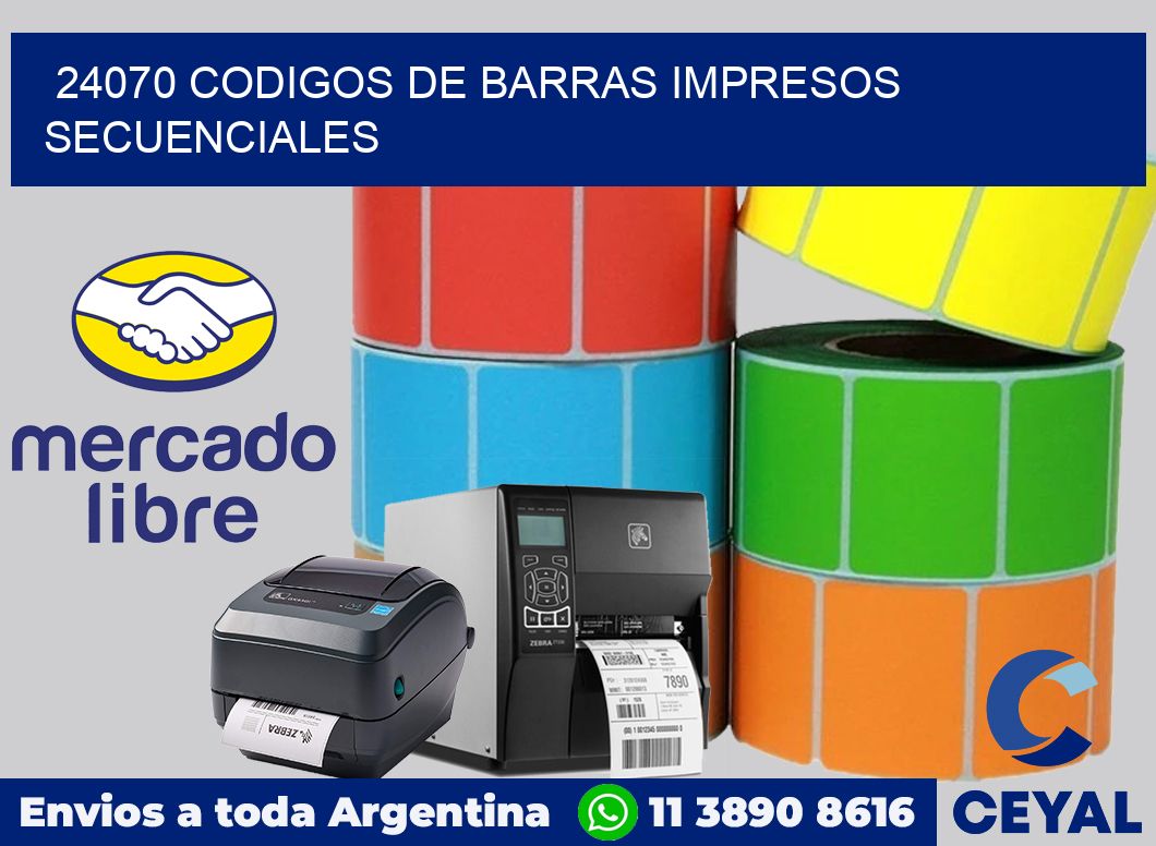 24070 codigos de barras impresos secuenciales
