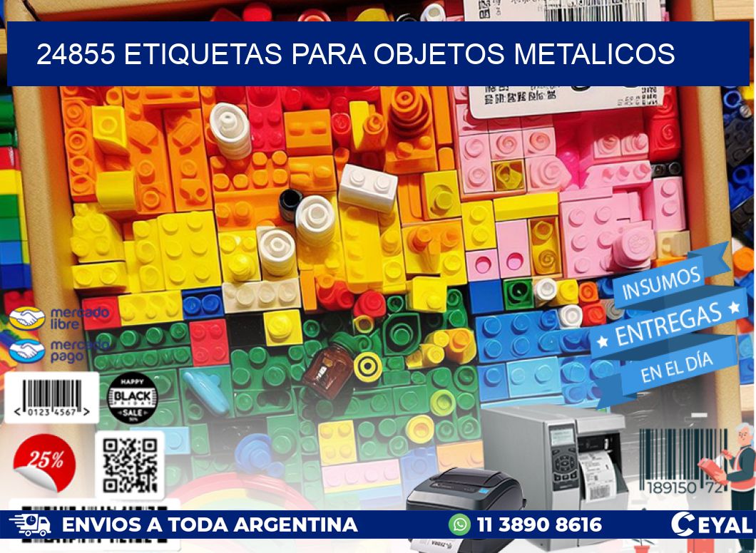 24855 etiquetas para objetos metalicos