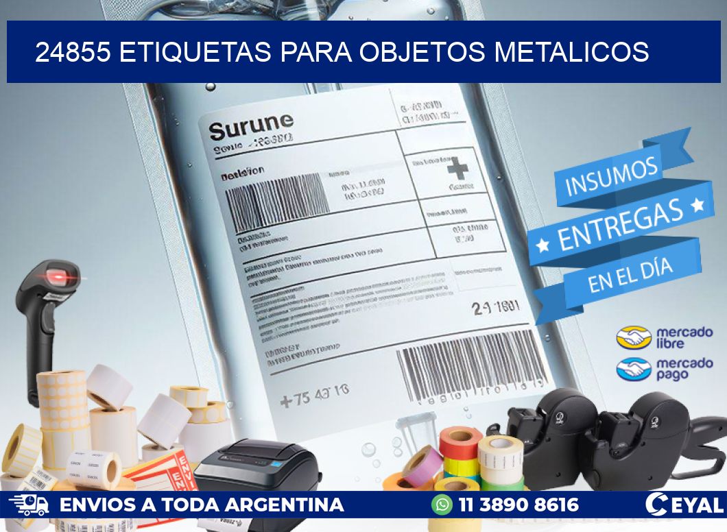 24855 etiquetas para objetos metalicos