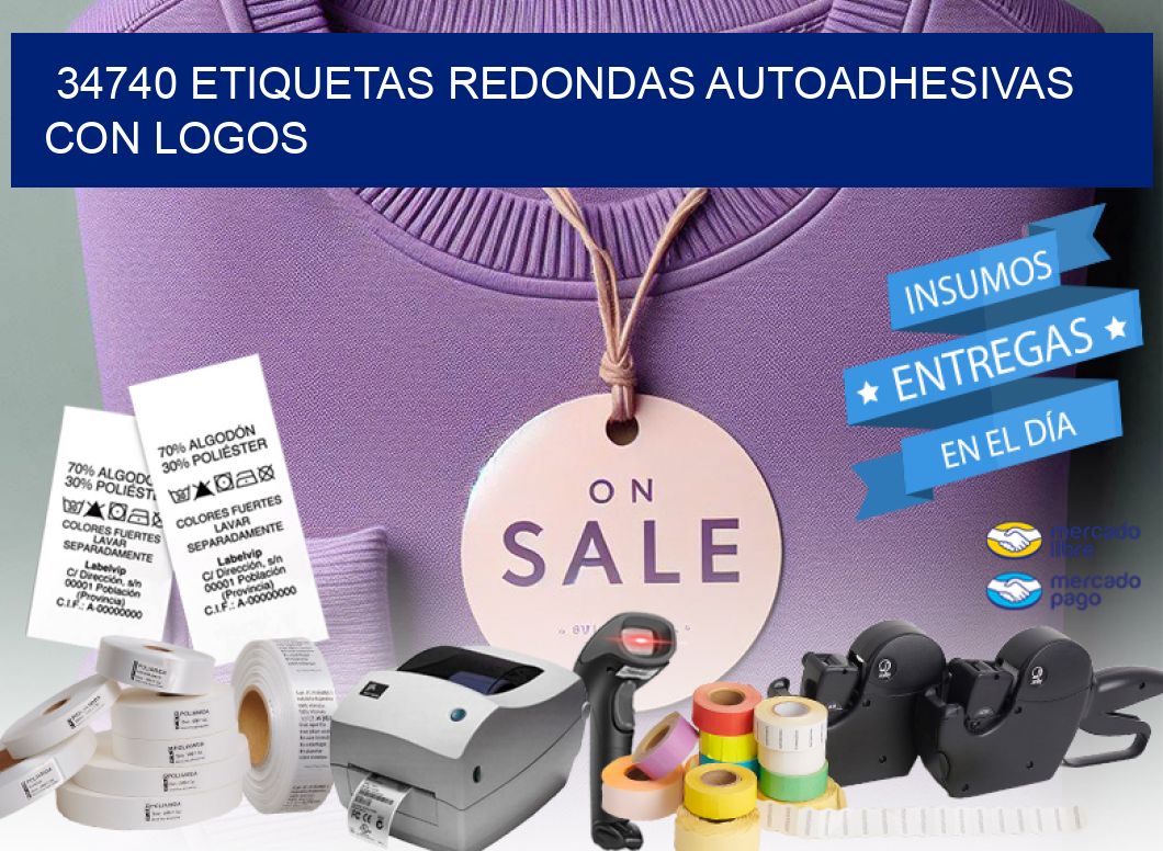 34740 ETIQUETAS REDONDAS AUTOADHESIVAS CON LOGOS