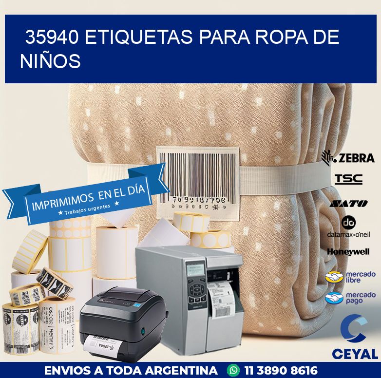 35940 ETIQUETAS PARA ROPA DE NIÑOS