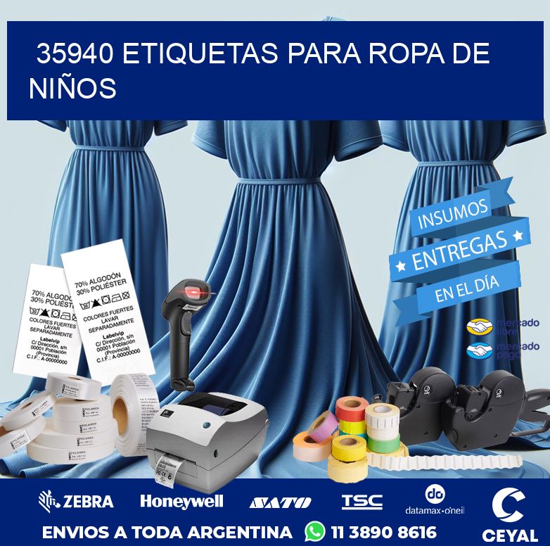 35940 ETIQUETAS PARA ROPA DE NIÑOS