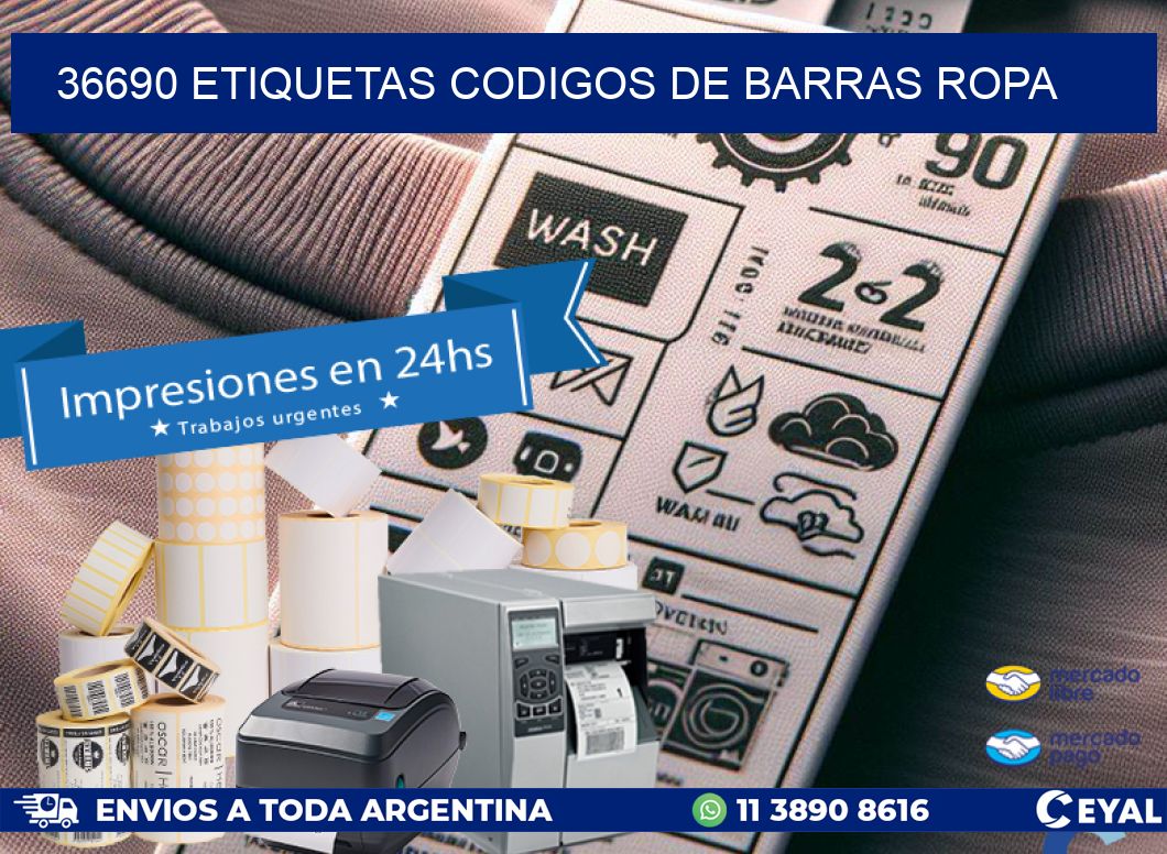 36690 ETIQUETAS CODIGOS DE BARRAS ROPA