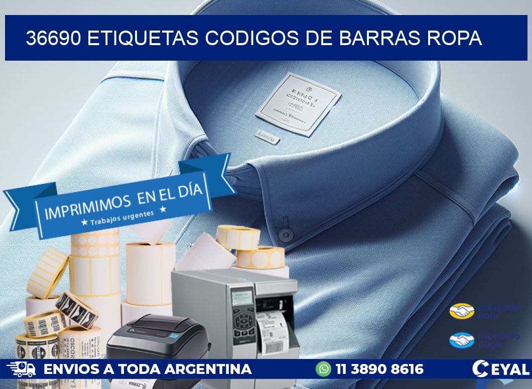 36690 ETIQUETAS CODIGOS DE BARRAS ROPA