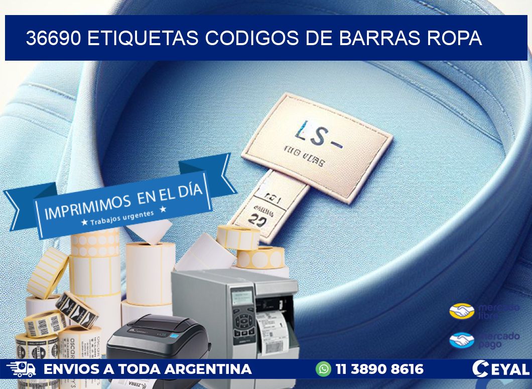 36690 ETIQUETAS CODIGOS DE BARRAS ROPA