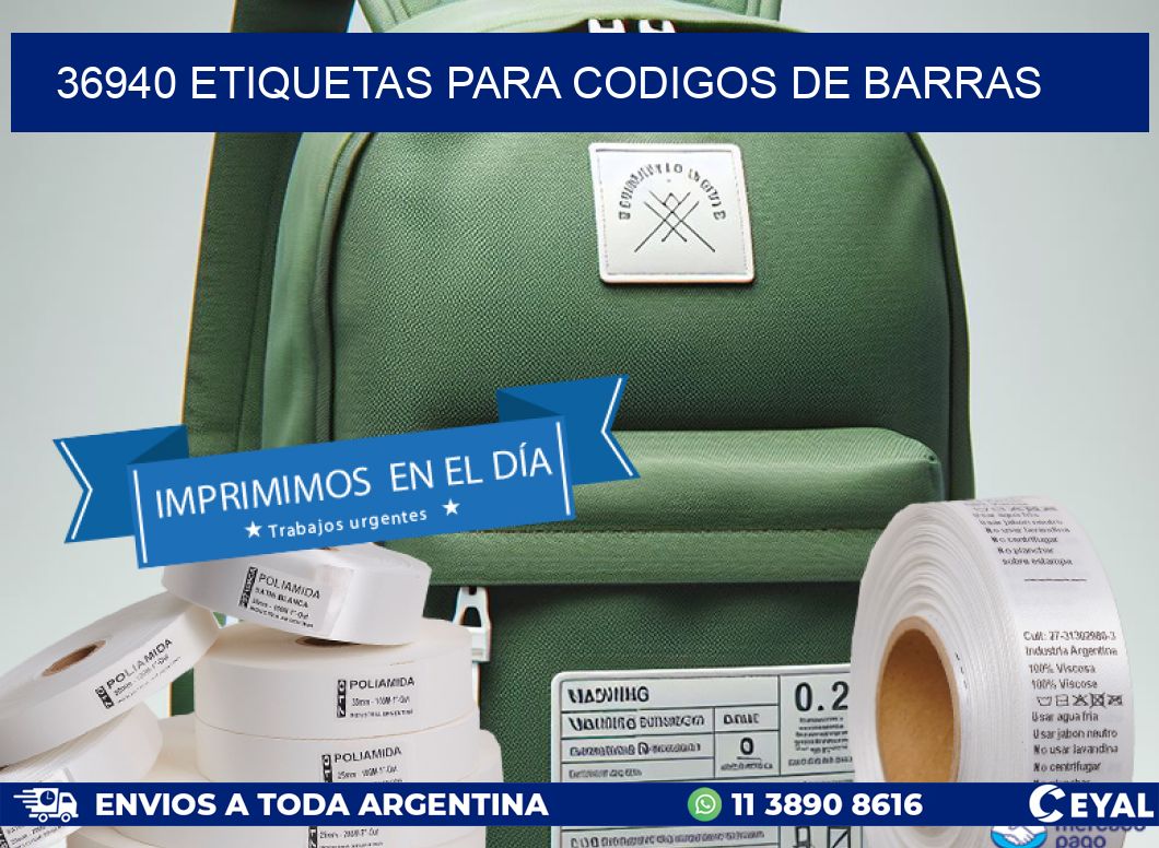 36940 ETIQUETAS PARA CODIGOS DE BARRAS