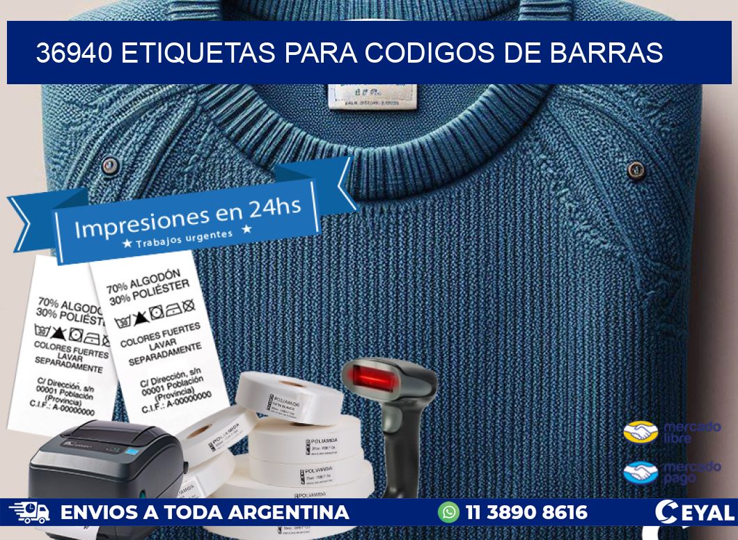 36940 ETIQUETAS PARA CODIGOS DE BARRAS