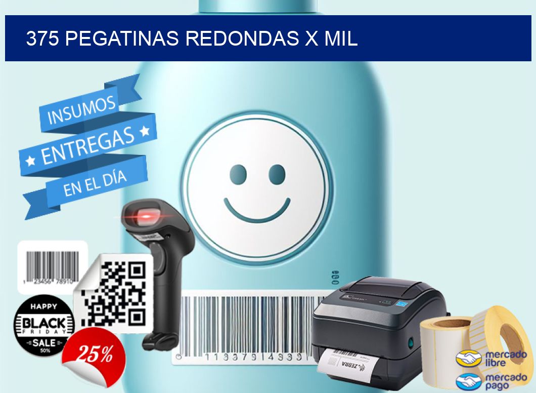 375 PEGATINAS REDONDAS X MIL