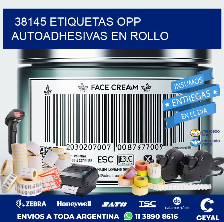 38145 ETIQUETAS OPP AUTOADHESIVAS EN ROLLO