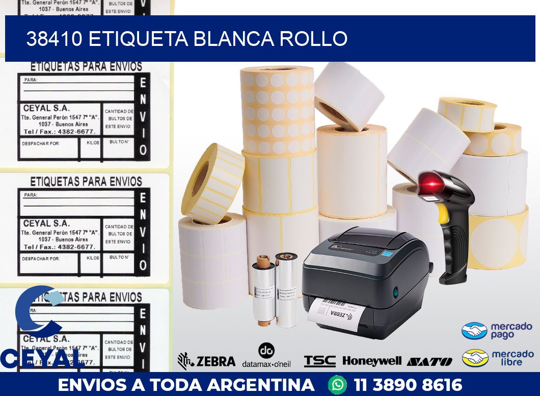 38410 etiqueta blanca rollo