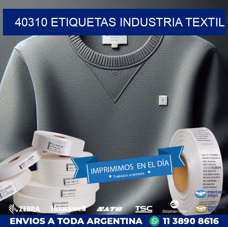 40310 ETIQUETAS INDUSTRIA TEXTIL