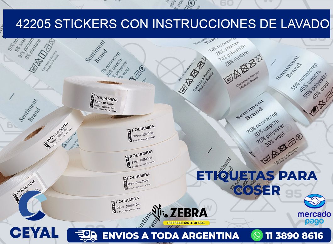42205 STICKERS CON INSTRUCCIONES DE LAVADO