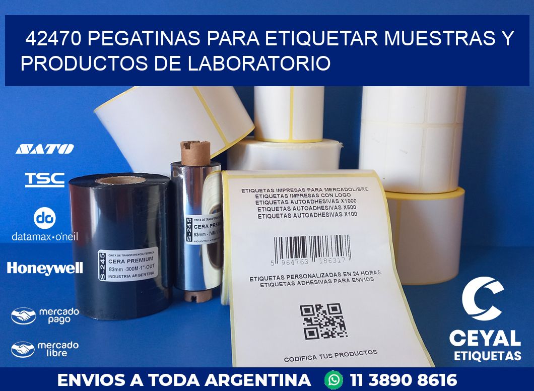 42470 PEGATINAS PARA ETIQUETAR MUESTRAS Y PRODUCTOS DE LABORATORIO