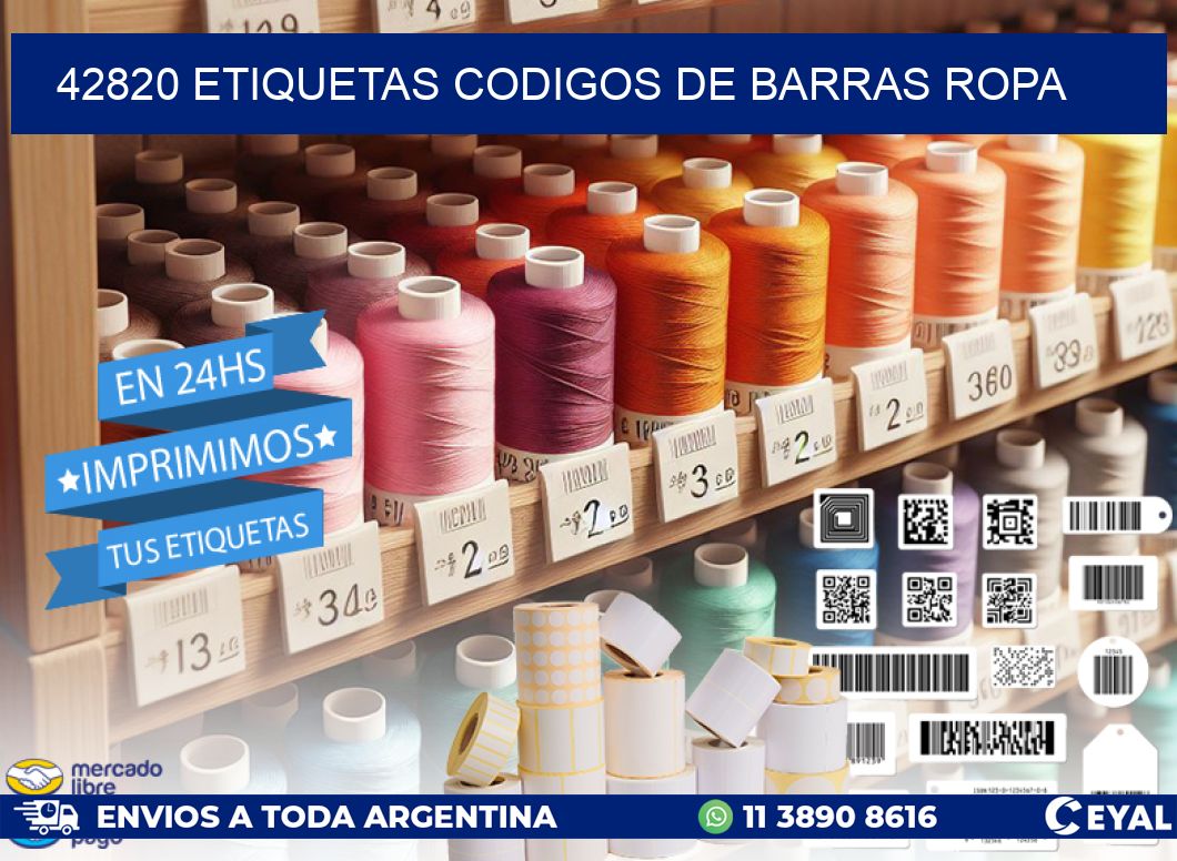 42820 ETIQUETAS CODIGOS DE BARRAS ROPA