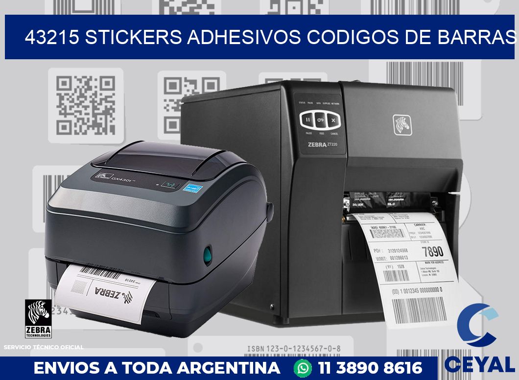 43215 stickers adhesivos codigos de barras