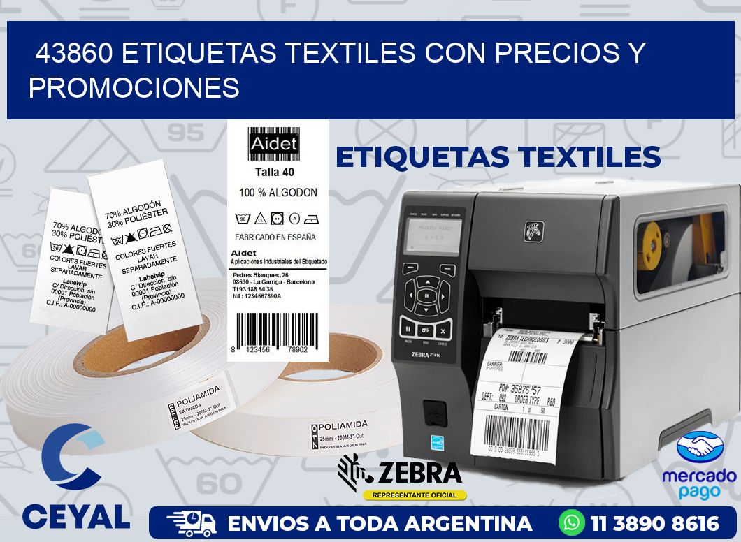 43860 ETIQUETAS TEXTILES CON PRECIOS Y PROMOCIONES