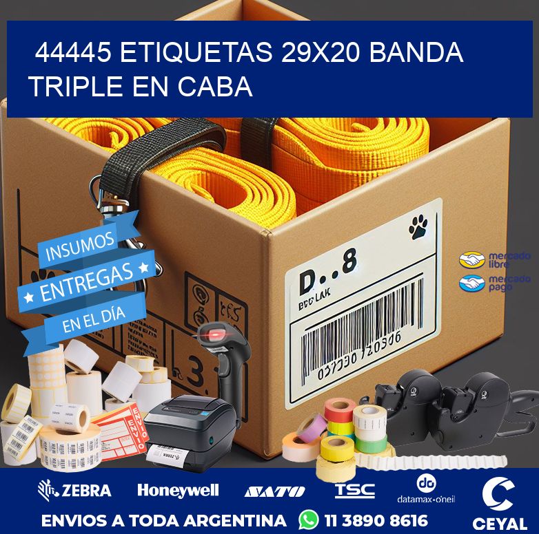 44445 ETIQUETAS 29X20 BANDA TRIPLE EN CABA