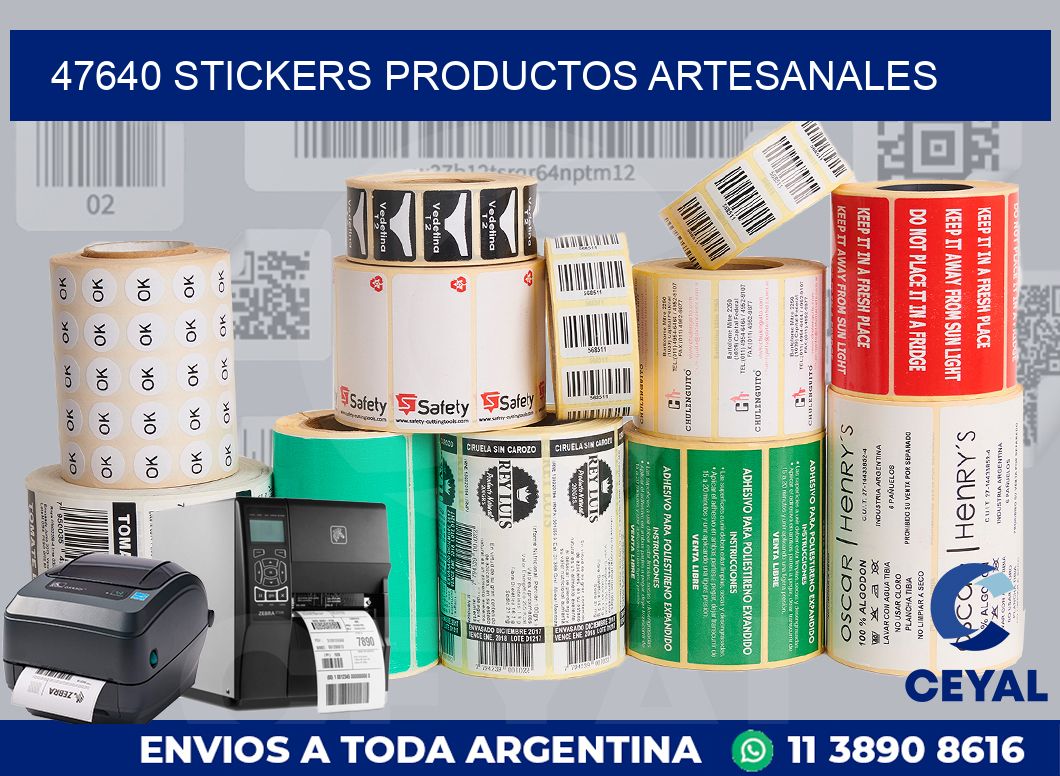 47640 stickers productos artesanales