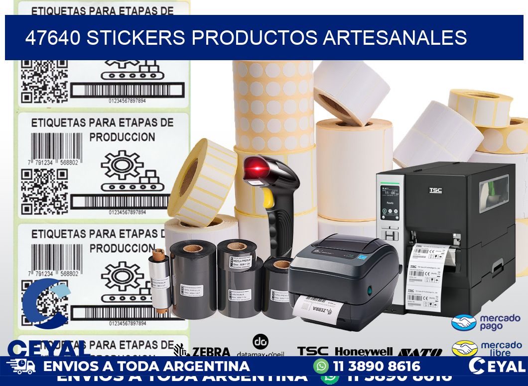 47640 stickers productos artesanales