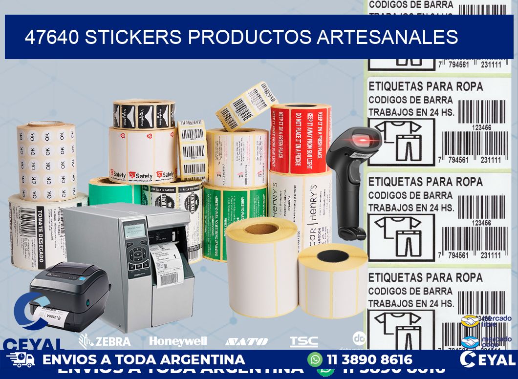 47640 stickers productos artesanales