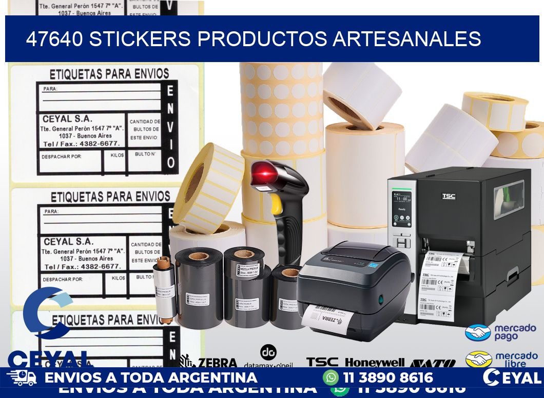 47640 stickers productos artesanales