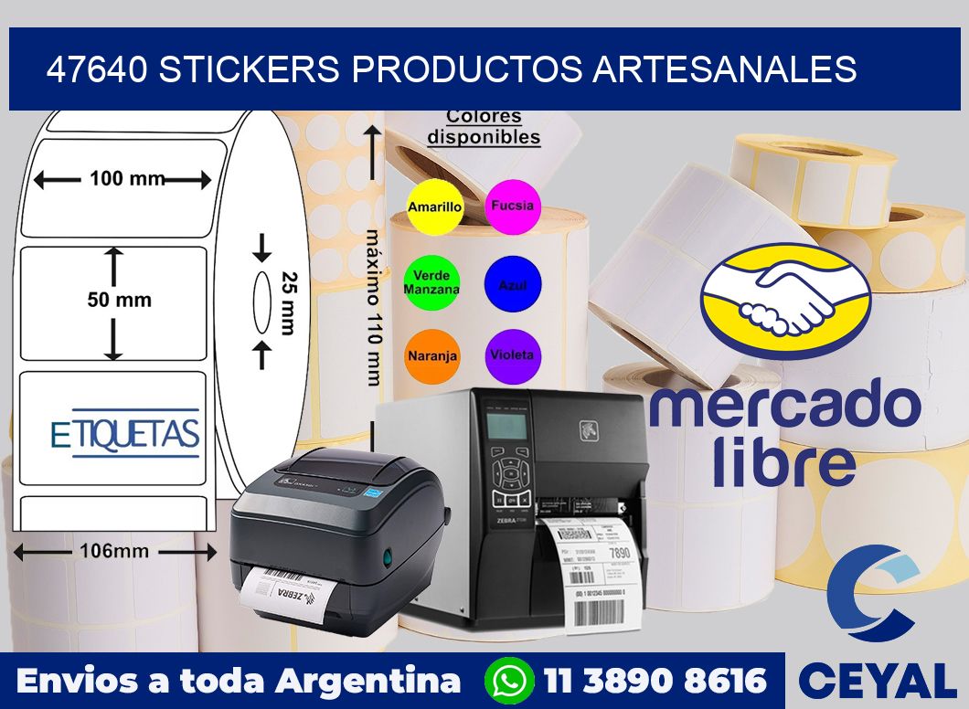47640 stickers productos artesanales