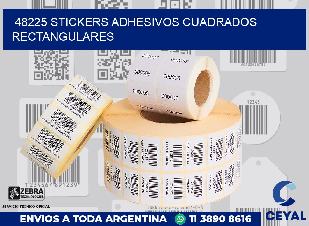 48225 stickers adhesivos cuadrados rectangulares