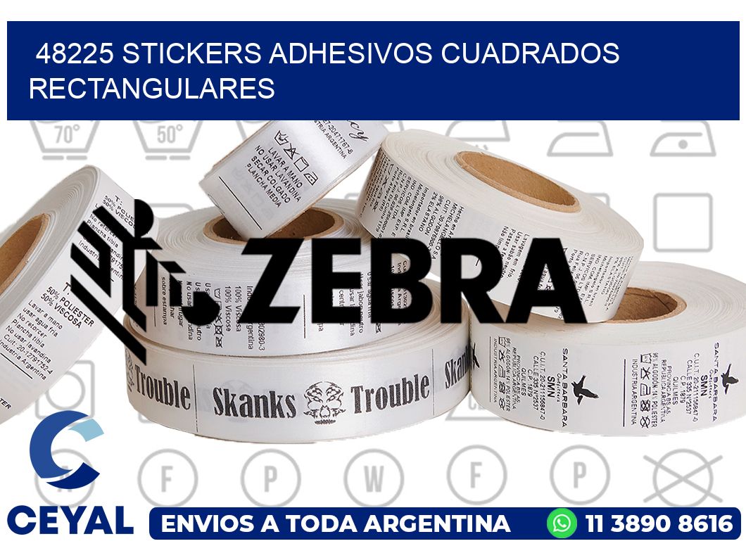 48225 stickers adhesivos cuadrados rectangulares
