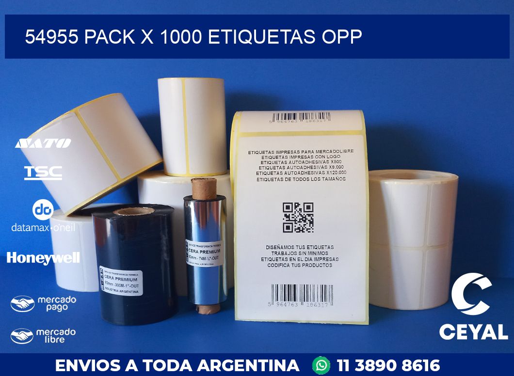 54955 PACK X 1000 ETIQUETAS OPP