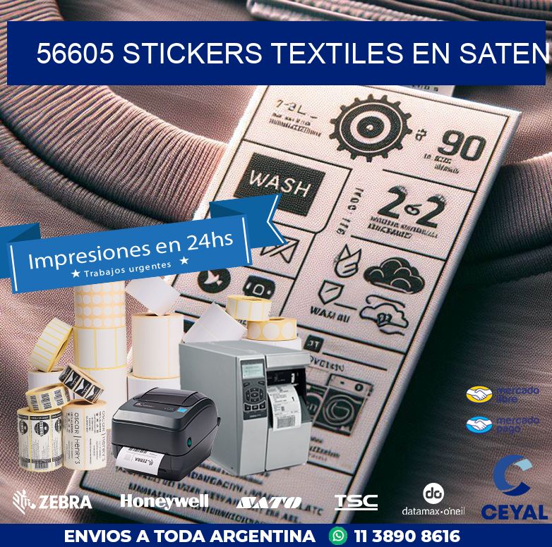 56605 STICKERS TEXTILES EN SATEN