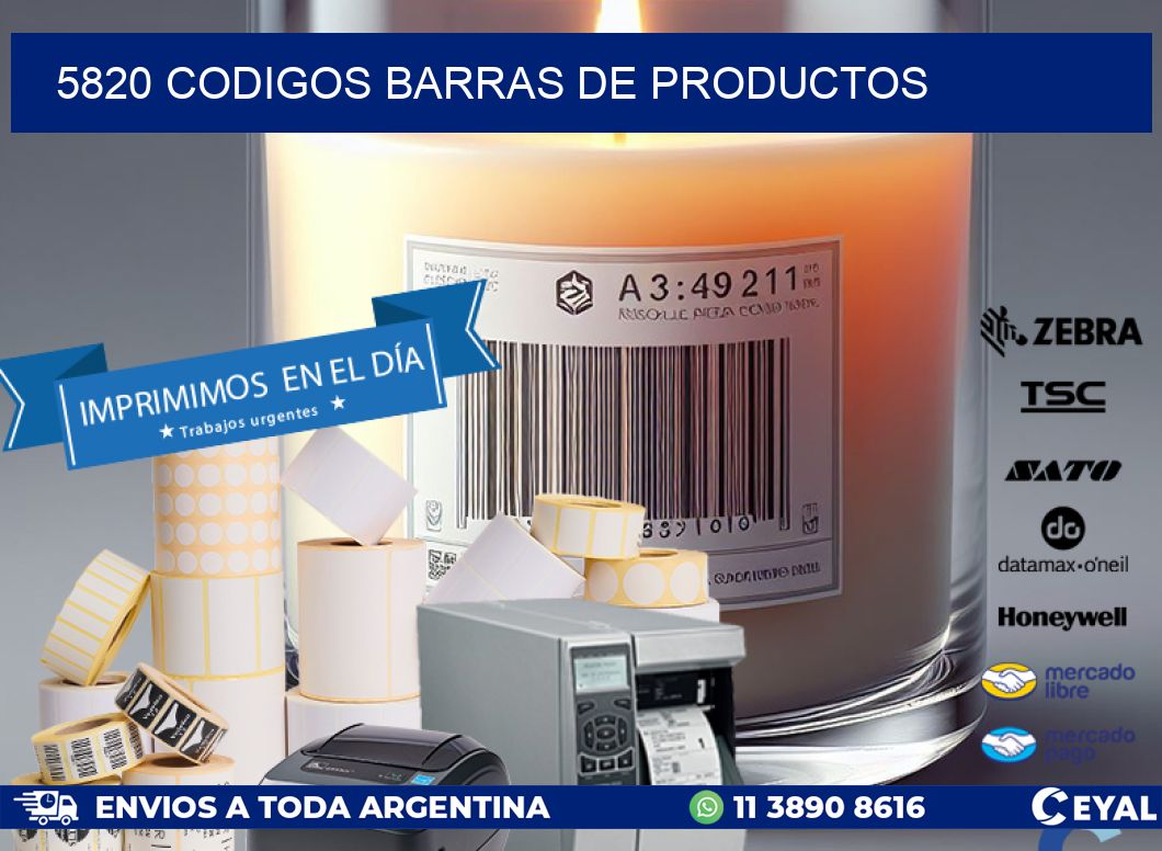 5820 CODIGOS BARRAS DE PRODUCTOS