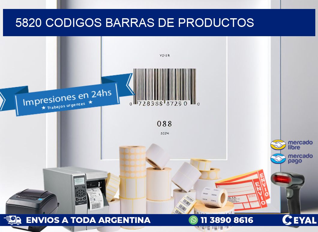 5820 CODIGOS BARRAS DE PRODUCTOS