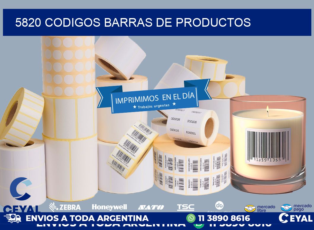 5820 CODIGOS BARRAS DE PRODUCTOS