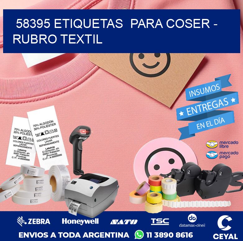 58395 ETIQUETAS  PARA COSER – RUBRO TEXTIL