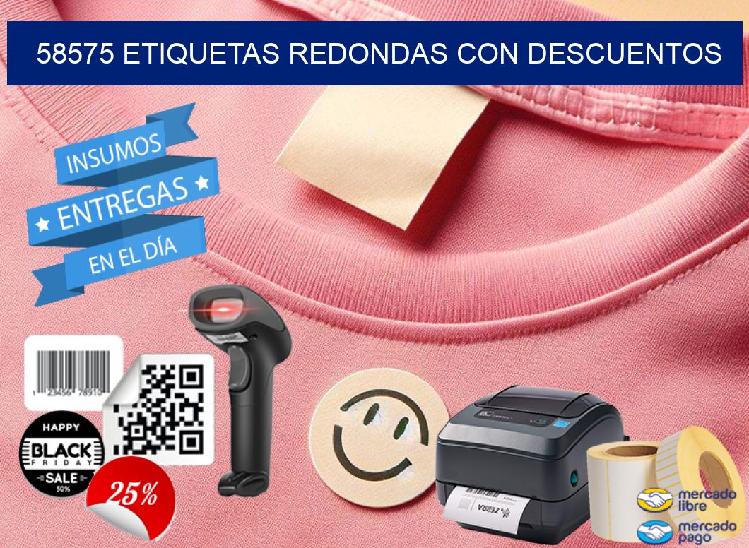 58575 ETIQUETAS REDONDAS CON DESCUENTOS