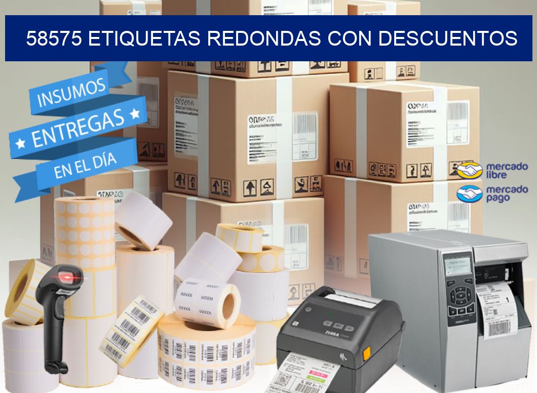 58575 ETIQUETAS REDONDAS CON DESCUENTOS