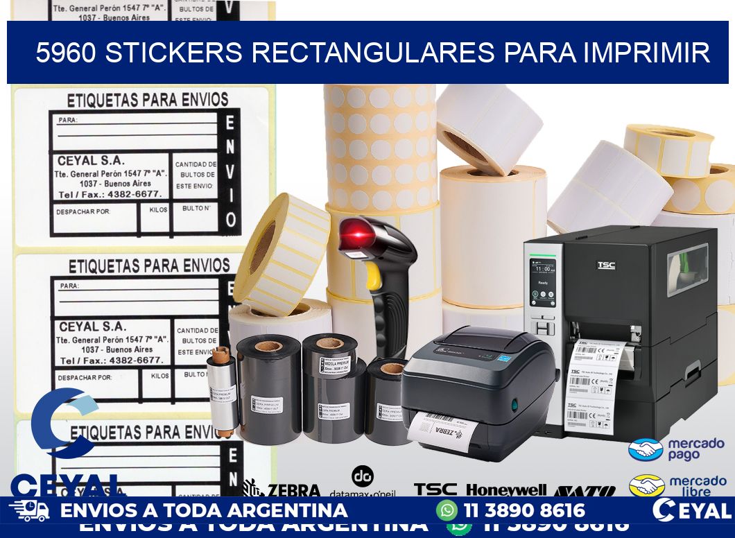 5960 Stickers rectangulares para imprimir